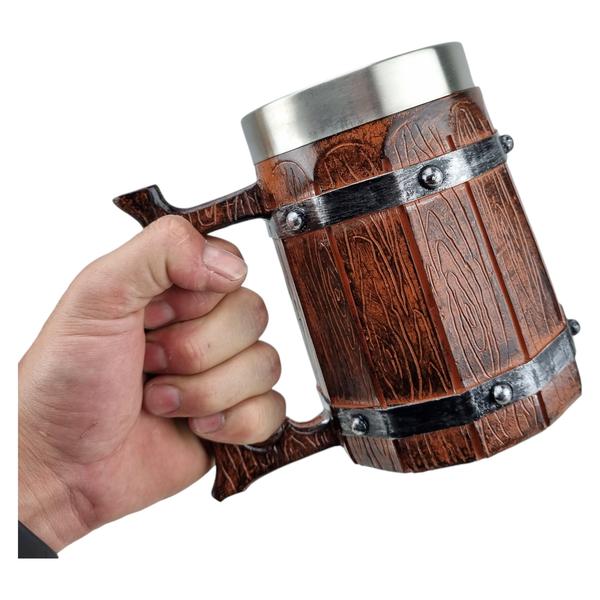 Imagem de Caneca De Resina Estilo Barril Viking 600ML Chopp Medieval