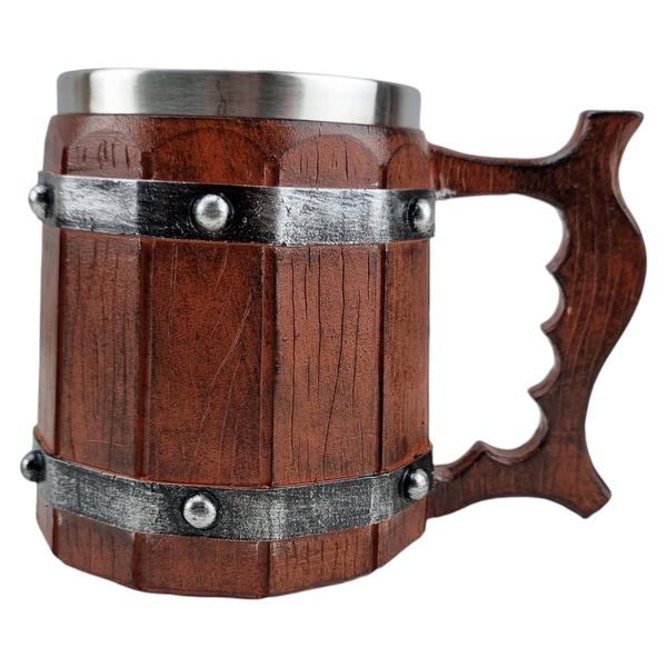 Imagem de Caneca De Resina Estilo Barril Viking Chopp 400ML Medieval