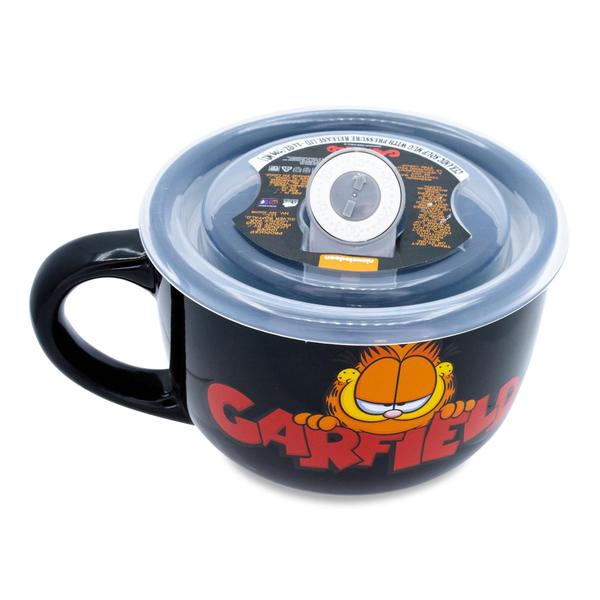 Imagem de Caneca de sopa Silver Buffalo Garfield Ceramic 700mL com tampa