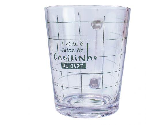 Imagem de Caneca de vidro 310 ml "a vida é feita de cheirinho cafe"