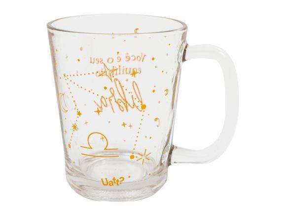 Imagem de Caneca de vidro 310 ml signos Libra você é o seu equilíbrio