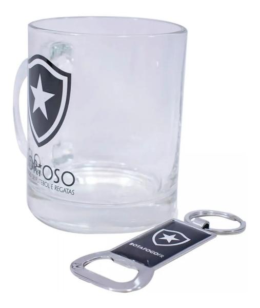 Imagem de Caneca De Vidro + Abridor De Garrafas Botafogo Oficial 350ml