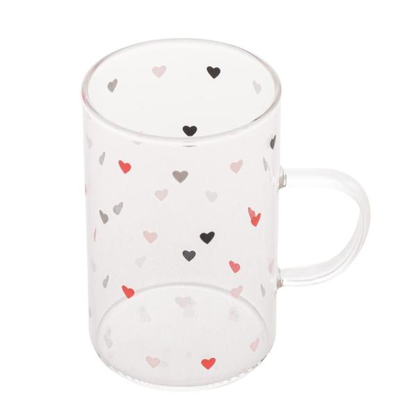 Imagem de Caneca de Vidro Café Chá Borossilicato Coração Love 280ml - 1 unid.