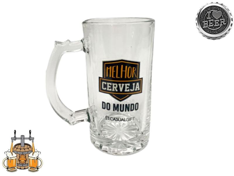 Imagem de Caneca de Vidro Chopp Cerveja Gelada Melhor Cerveja do Mundo