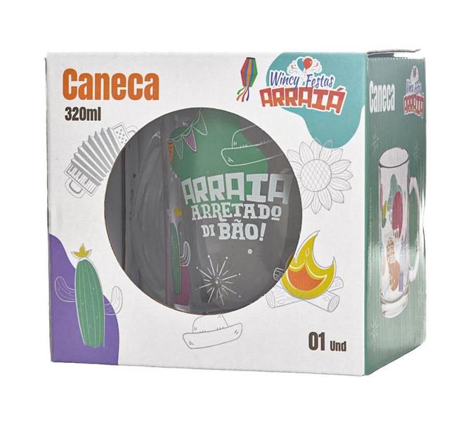 Imagem de Caneca de Vidro Decorada Festa Junina de 320 ML