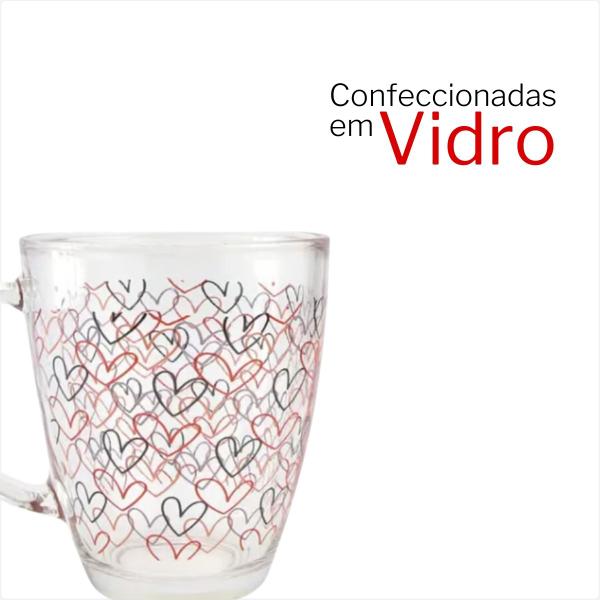 Imagem de Caneca de Vidro Estampada Funny 350ml Decoradas Com Pires de Bambu