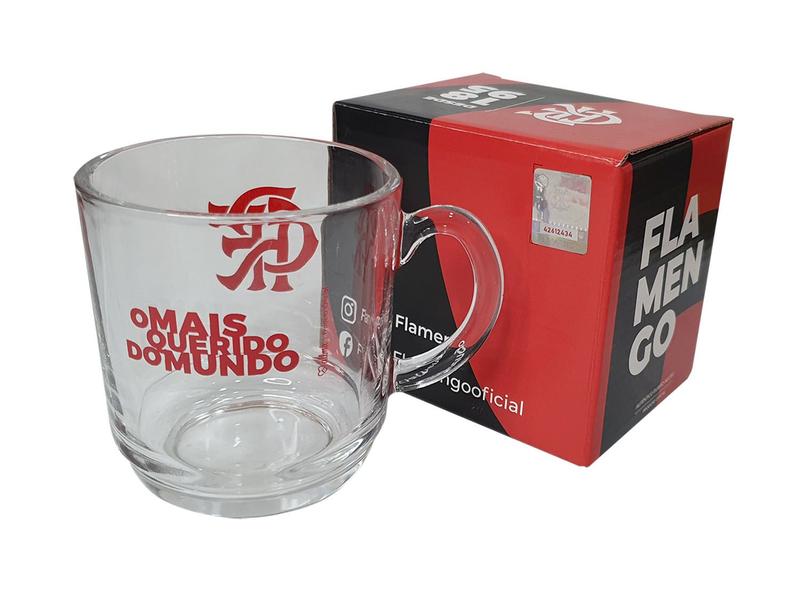 Imagem de Caneca de Vidro Flamengo 300mL Presente Flamenguista Oficial