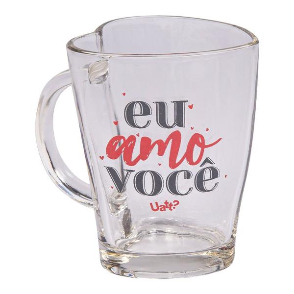 Imagem de Caneca de Vidro Formato de Coracao 250ml