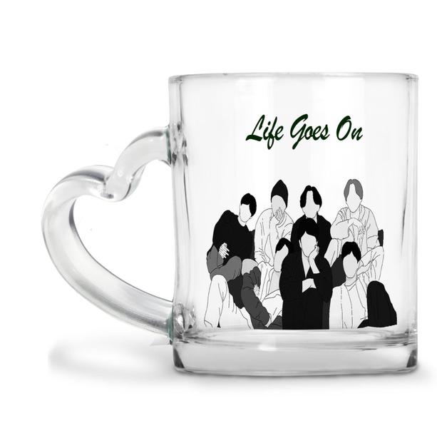 Imagem de Caneca de vidro Life Goes On BTS