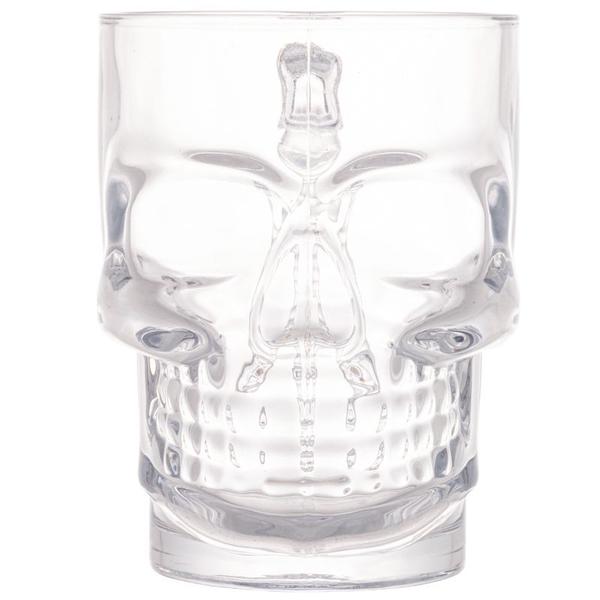 Imagem de Caneca de vidro para chopp e cerveja Caveira Rock Style 510 ml