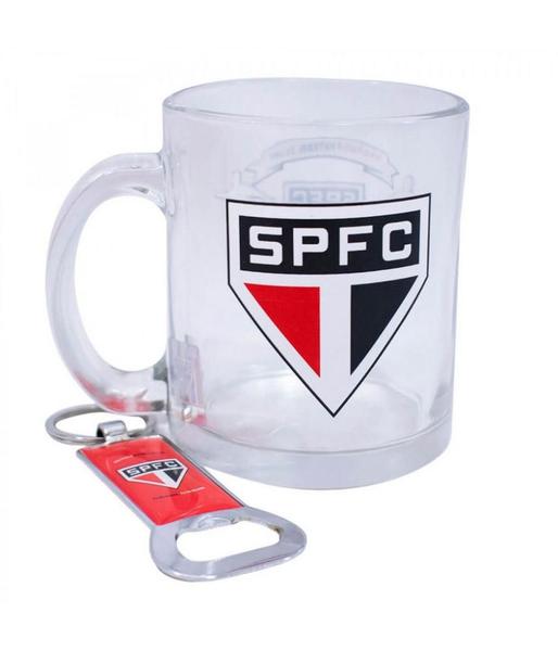 Imagem de Caneca de Vidro São Paulo Com Abridor 350ml Oficial