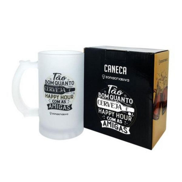 Imagem de Caneca de Vidro tao bom quanto cerveja happy hour - Cor Transparente - Zona Criativa