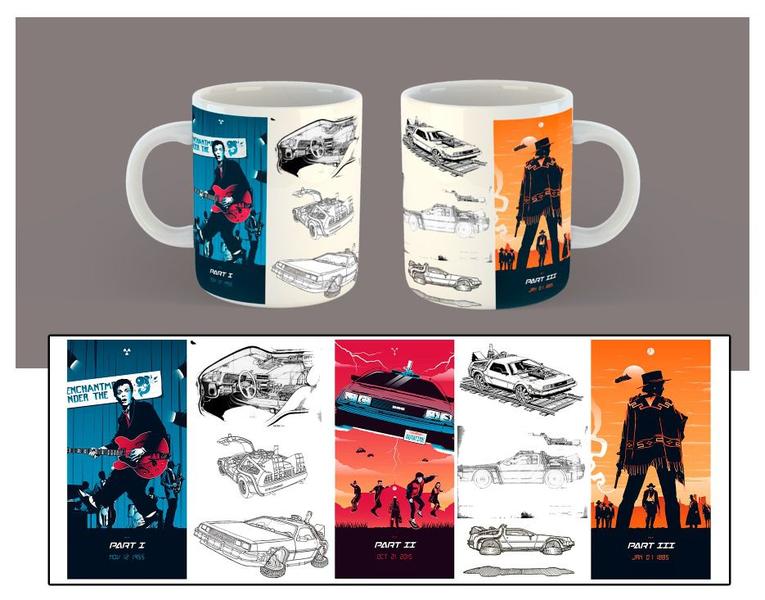 Imagem de Caneca De volta para Fututo 1 2 3 Delorean C39