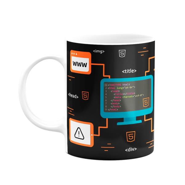 Imagem de Caneca Dev HTML 5 - Dark White