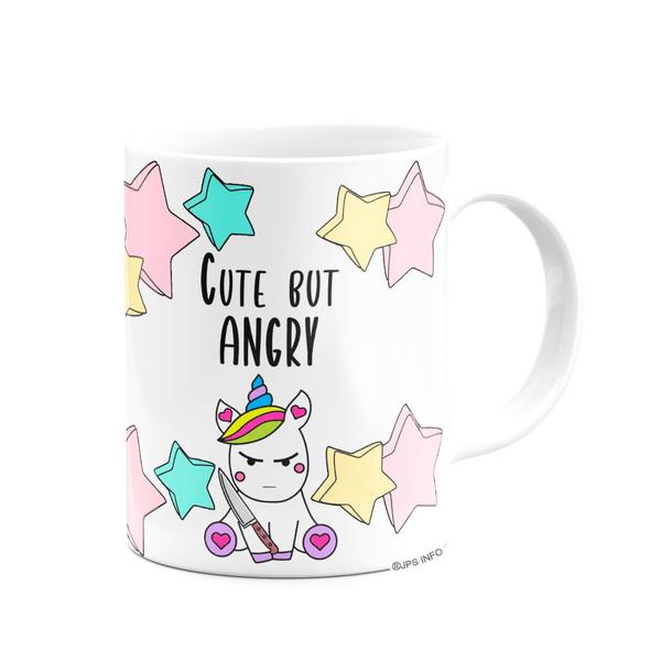 Imagem de Caneca Divertida  - Cute but Angry Unicorn