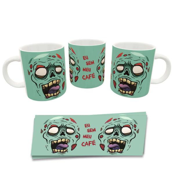 Imagem de Caneca Divertida Eu sem Café Zumbi Presente Geek