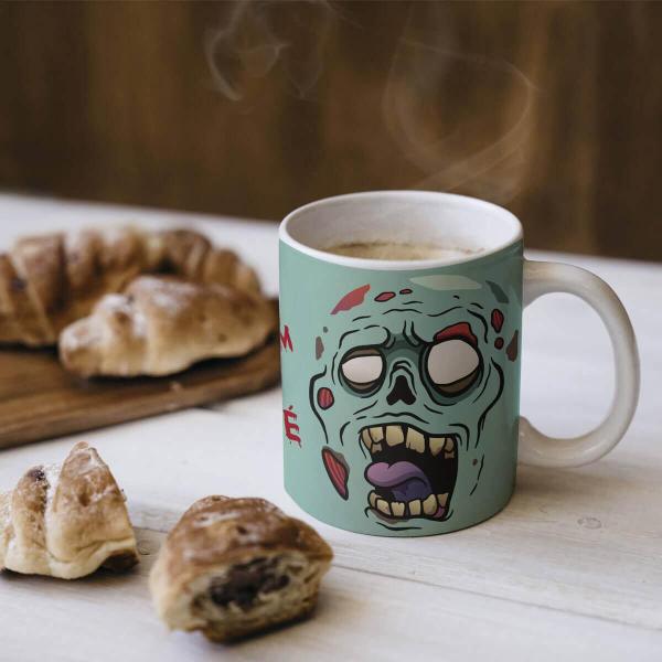 Imagem de Caneca Divertida Eu Sem Café Zumbi Presente Geek