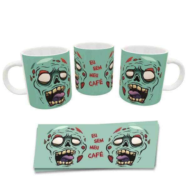 Imagem de Caneca Divertida Eu Sem Café Zumbi Presente Geek