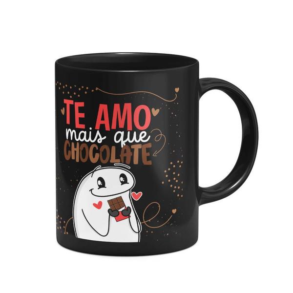 Imagem de Caneca Divertida Flork - Te amo mais que chocolate - Preta