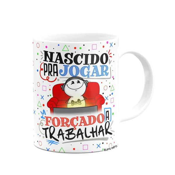 Imagem de Caneca Divertida Funny Gamer - Nascido pra jogar video game