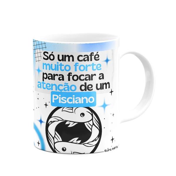 Imagem de Caneca Divertida Signos Peixes - Café e Pisciano