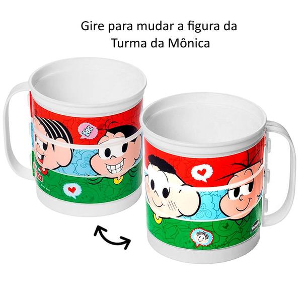 Imagem de Caneca Divertida Turma da Mônica com que Gira a Estampa 360ml Original