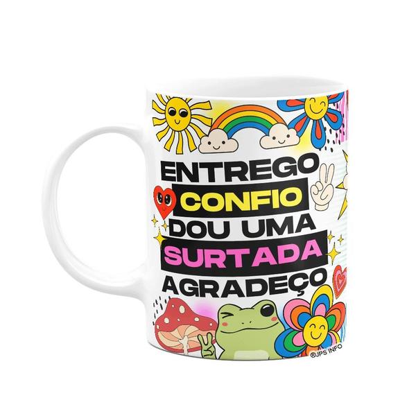 Imagem de Caneca Divertida Vibes - Entrego confio surto e agradeço