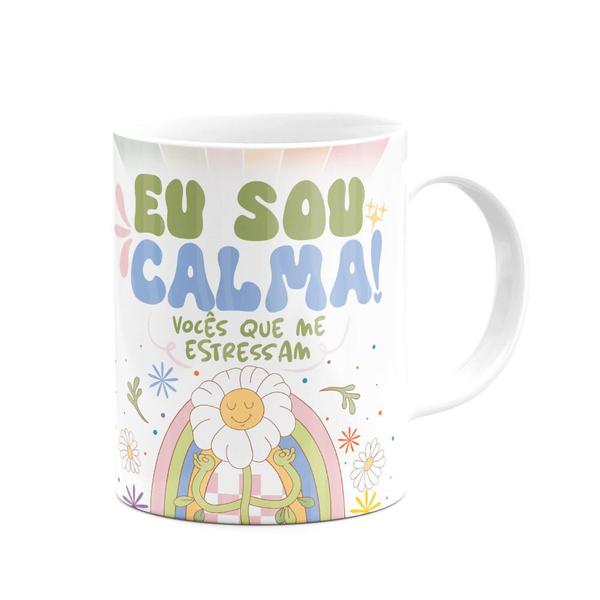 Imagem de Caneca Divertida Vibes - Eu sou calma - branca