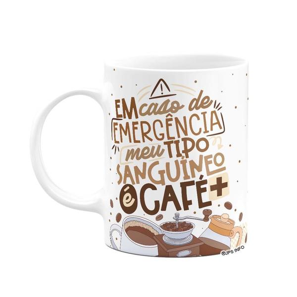 Imagem de Caneca Divertida Vibes - Meu tipo sanguíneo é café+