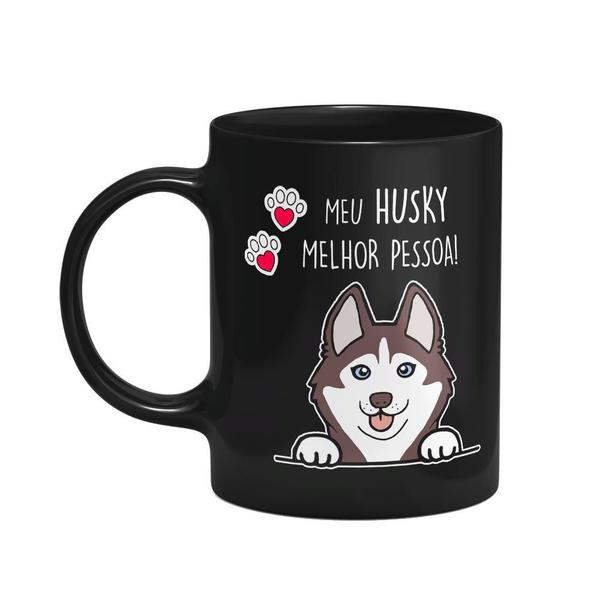 Imagem de Caneca Dog - Meu Husky siberiano, melhor pessoa! M3 - preta