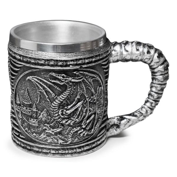 Imagem de Caneca Dragão Medieval Viking Chop Cerveja Bar Whisky Resina