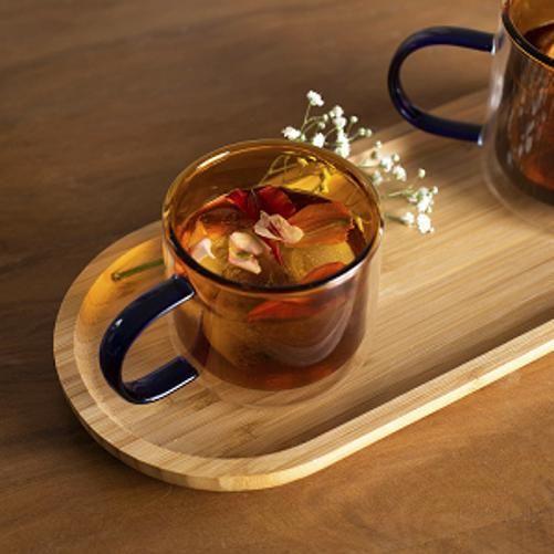 Caneca Dueto Dupla Vidro 250Ml Âmbar - Geral Imagem de Caneca Dueto Dupla Vidro 250Ml Âmbar