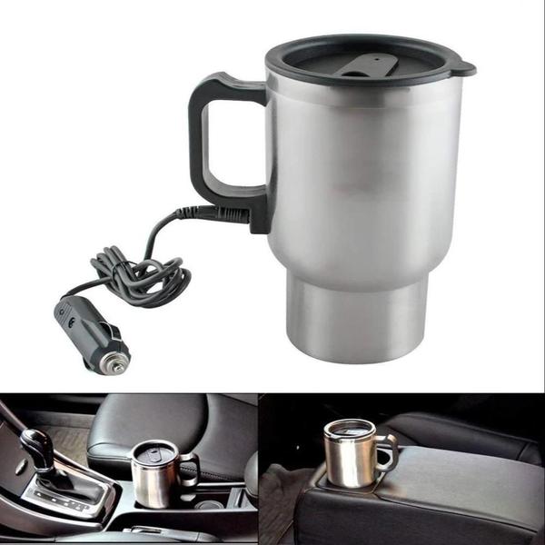 Imagem de Caneca eletrica 12v jarra inox termica carro garrafa aquecedor copo aquecimento automotivo caminhao barco