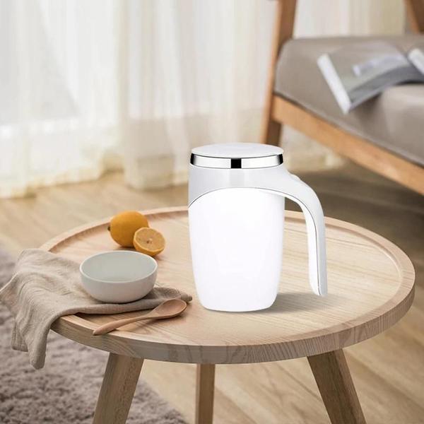 Imagem de Caneca Elétrica Portátil Recarregável com Misturador Automático de Café - Aço Inoxidável