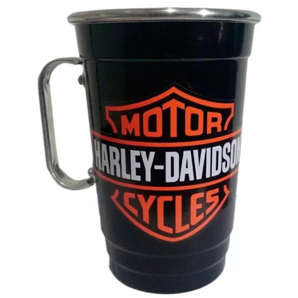 Imagem de Caneca Em Alumínio Térmica De Chopp Preta Harley Davidson