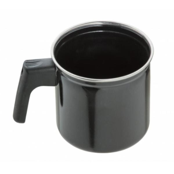 Imagem de Caneca Esmaltada 750Ml Preta Indução Cooktop Elétrico Á Gás