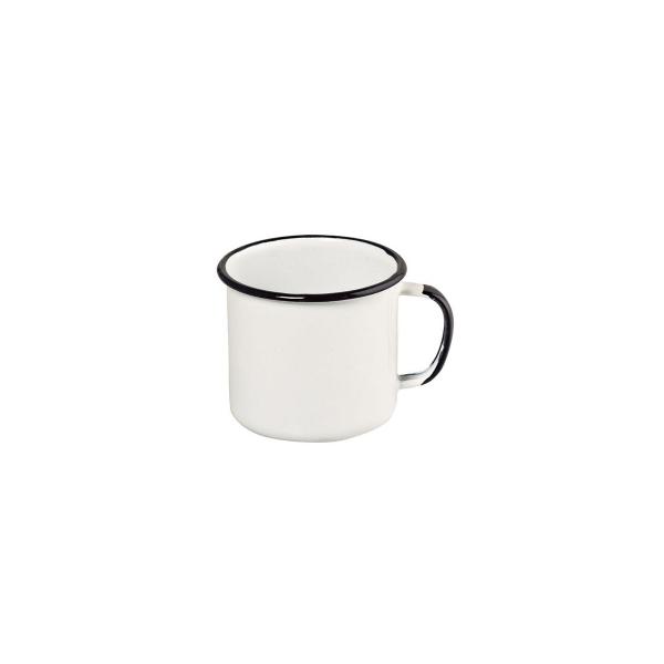 Imagem de Caneca Esmaltada Luxo Pequena Xícara Café 70ml Branco Ágata