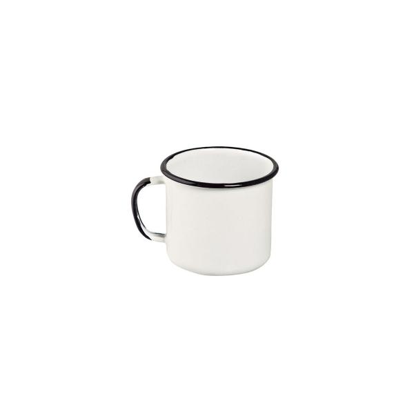 Imagem de Caneca Esmaltada Luxo Pequena Xícara Café 70ml Branco Ágata