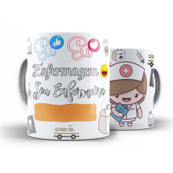 Imagem de Caneca Eu Curto Eu Amo Enfermagem Sou Enfermeira