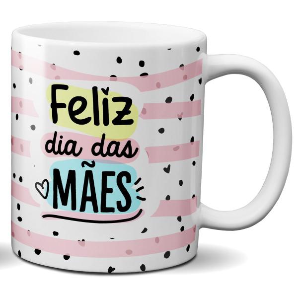 Imagem de Caneca feliz dia das mães listrada presente mamãe