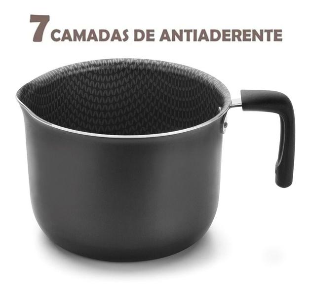 Imagem de Caneca Fervedora Leiteira 2,4l Alumínio Antiaderente Tampa Vidro Cabo Baquelite Cozinha - 53516 Multiflon