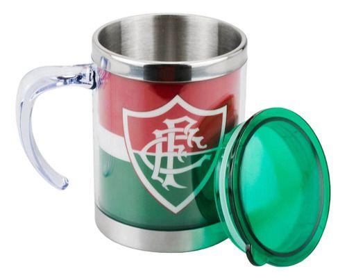 Imagem de Caneca Fluminense Oficial Térmica Inox Com Tampa Time 450ml