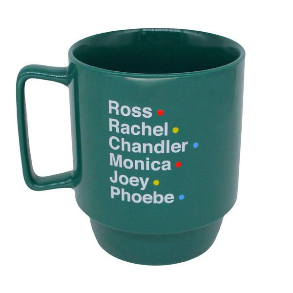 Imagem de Caneca Friends Nomes Empilhável Porcelana Verde 400ML Oficial WB