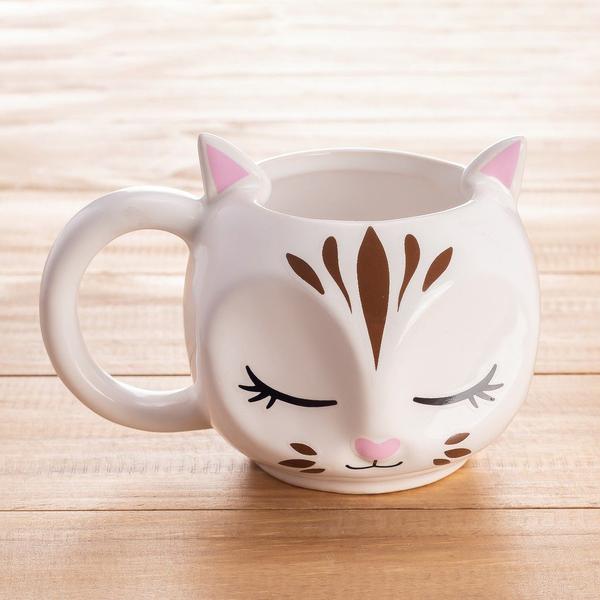 Imagem de Caneca Gatinho Decoração Enfeite Cerâmica 300 ml