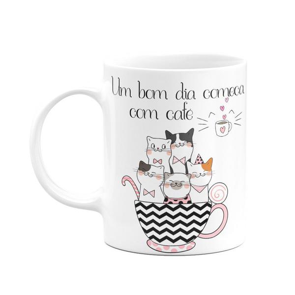 Imagem de Caneca Gato - Bom dia com café e meow