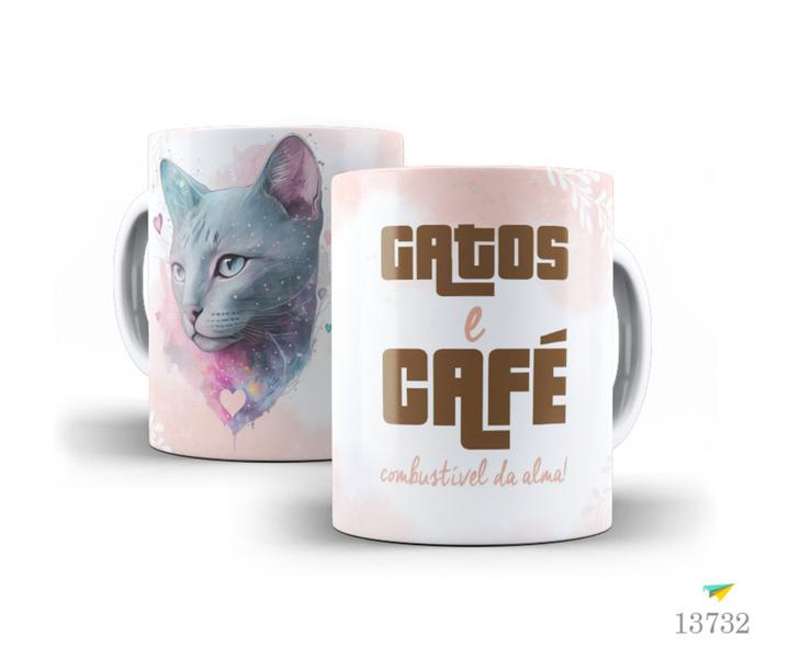 Imagem de Caneca gato com café