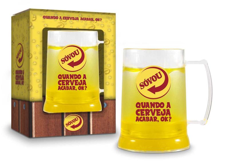 Imagem de Caneca gel 300ml sátiras cervejas - só vou - Brasfoot