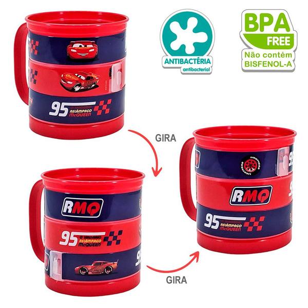 Imagem de Caneca Infantil Carros Divertida 360ml Caneca Quebra-Cabeça Plasútil