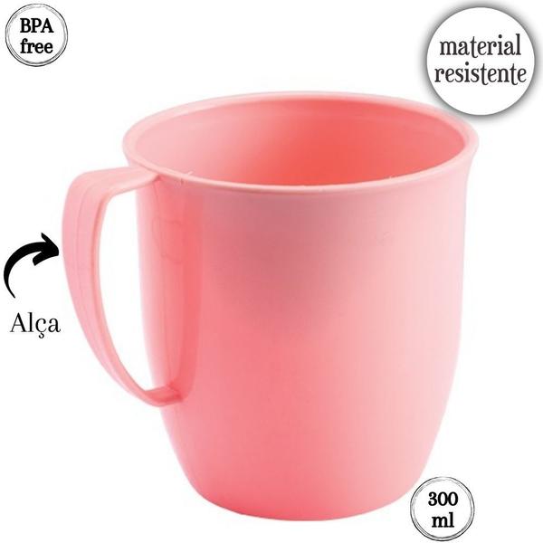 Imagem de Caneca Infantil de plástico com alça 300ml azul 2 unidades Plasutil ref.2207