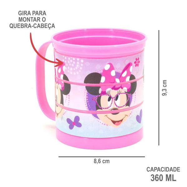 Imagem de Caneca Infantil Divertida 360ml Caneca Quebra-Cabeça Plasútil